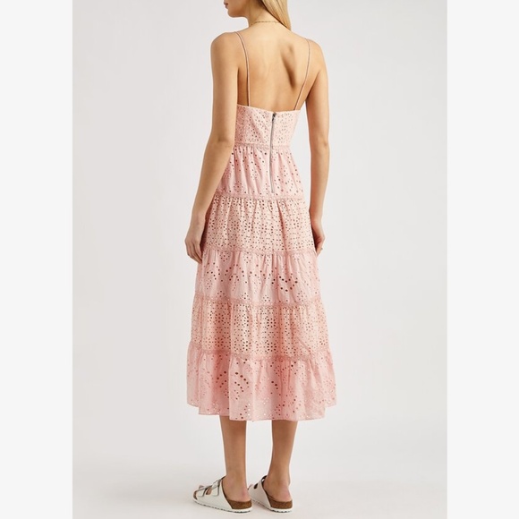 Alice and Olivia Shanti Eyelet Tiered Midi Dress - Picture 6 of 13